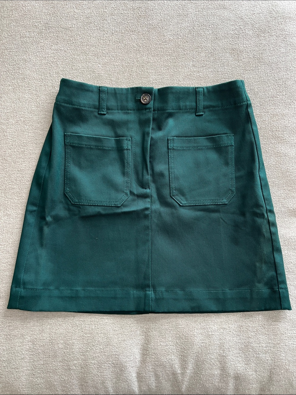 LOFT Teal Mini Skirt with Front Patch Pockets
